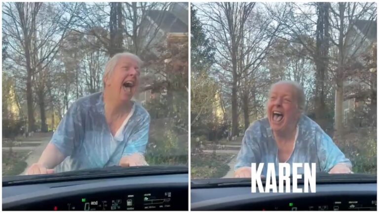 Karen has meltdown over delivery driver