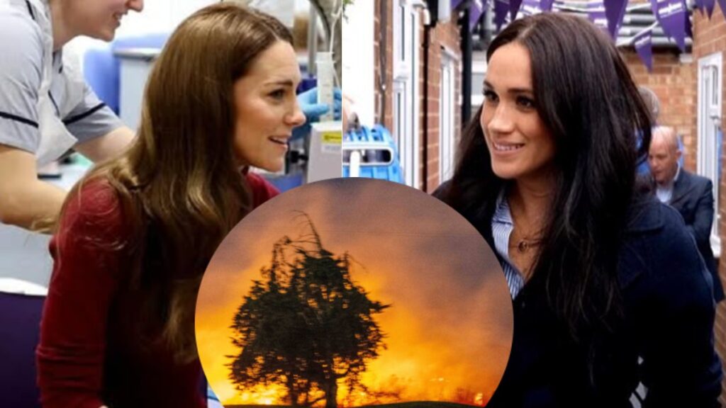 Kate Middleton and Meghan Markle photo merge amid LA wildfires.