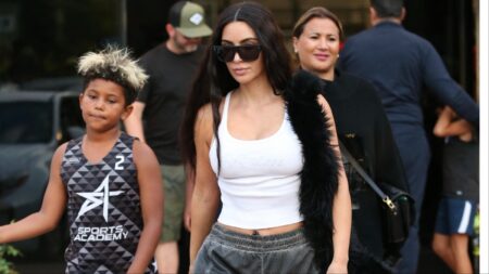 Kim Kardashian leaves her son's basketball game