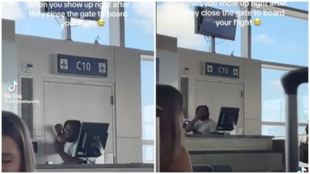 Man Misses Flight but attempts to board anyway in hilarious viral clip