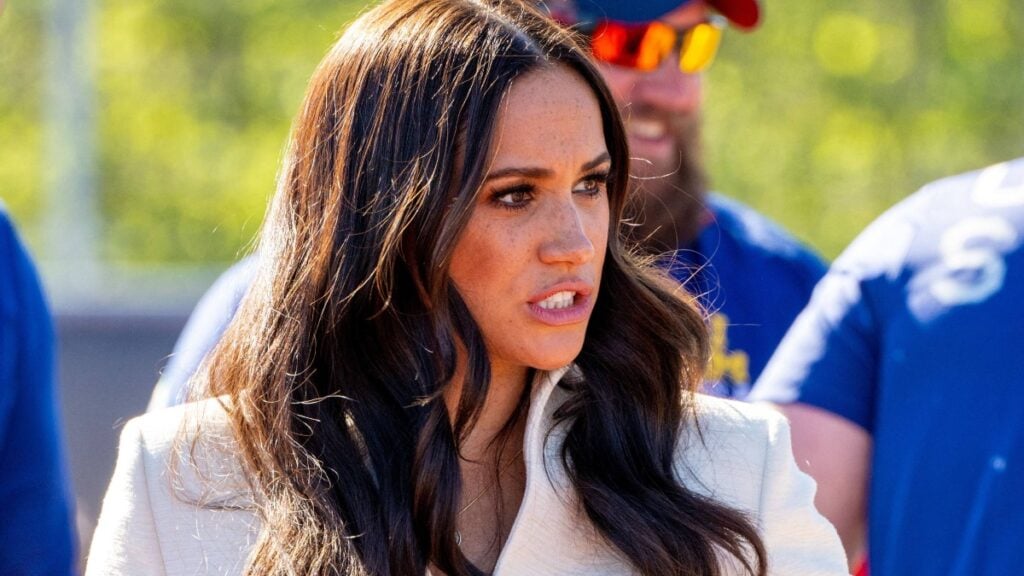 Meghan Markle in a white outfit.