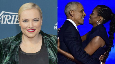 A photo collage of Meghan McCain and Barack Obama with Michelle Obama