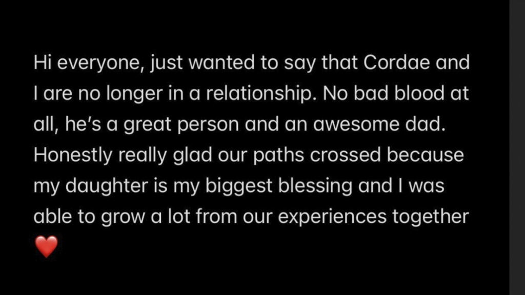 Naomi Osaka announced her breakup from boyfriend Cordae