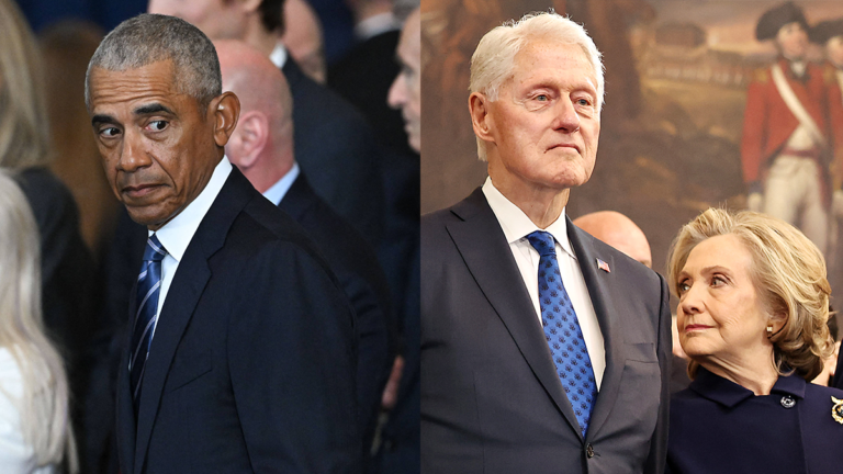 Obama Bill Clinton and Hillary Clinton at Donald Trump inauguration