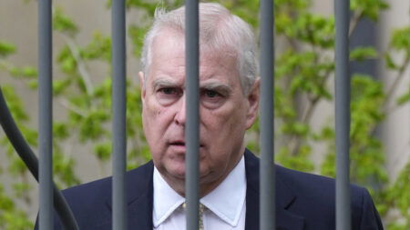 Prince Andrew attends Easter Service at St. Georges Chapel.