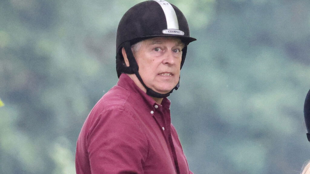 Prince Andrew spotted riding his horse outside his Royal estate.