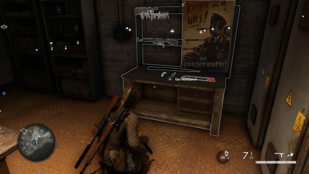 A workbench in Sniper Elite Resistance