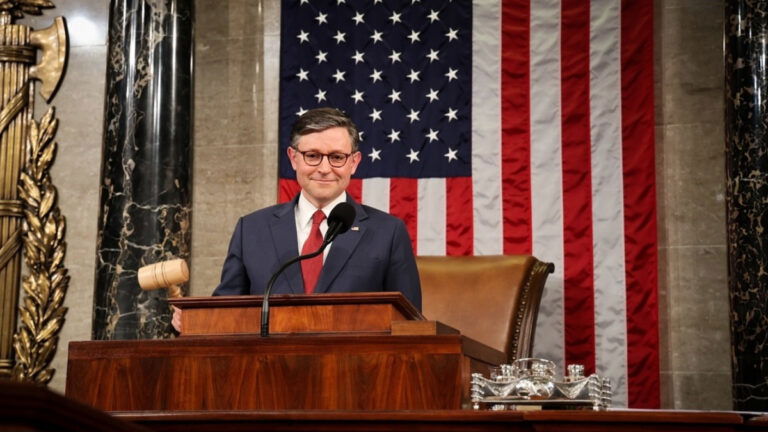 Speaker of the House Mike Johnson raises the gavel in congress