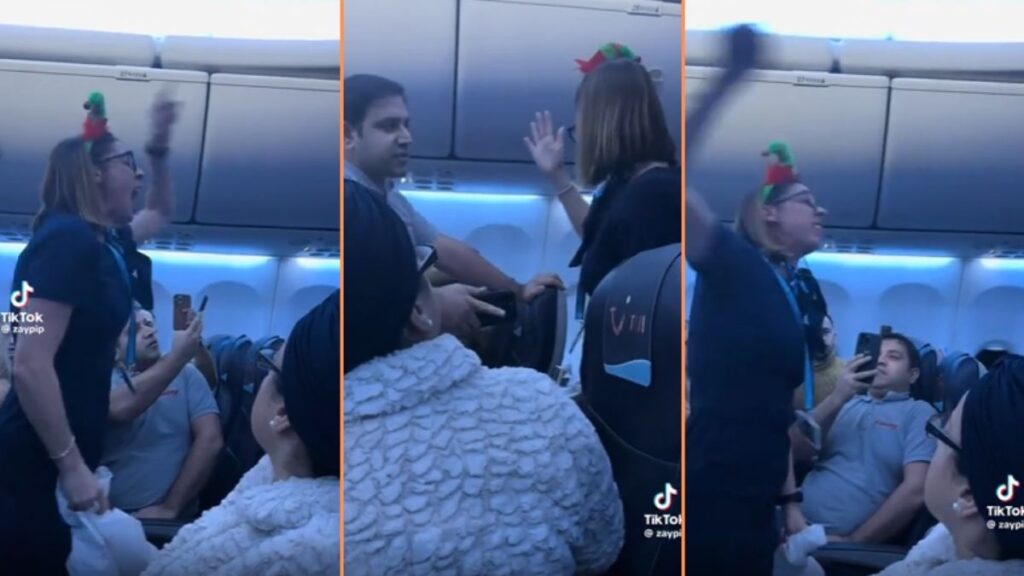 Stewardess Loses Her Mind at Travellers Aboard Flight in Viral Video ‘I Love Her Gestures. She Should Be Holding a Cutlass' - passenger