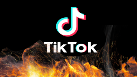 TikTok Logo with Fire