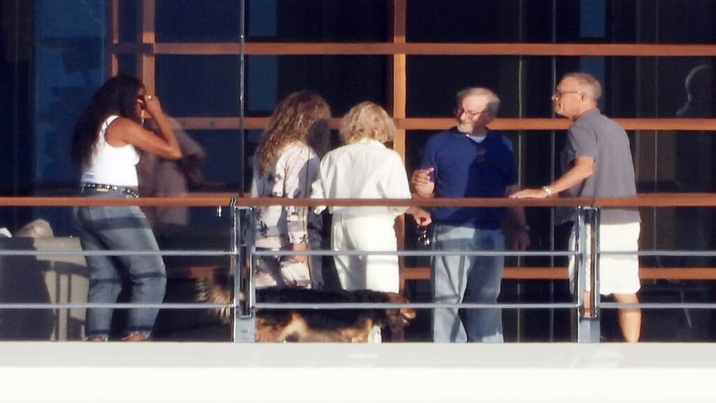 Tom Hanks and Steven Spielberg together on a yacht