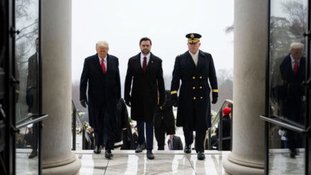 Donald Trump and J.D. Vance visit the Tomb of the Unknown Soldier