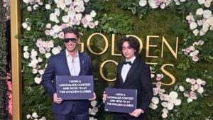 Glen Powell and Timothee Chalamet's Lookalike Contest Winners Show Up to the 2025 Golden Globes