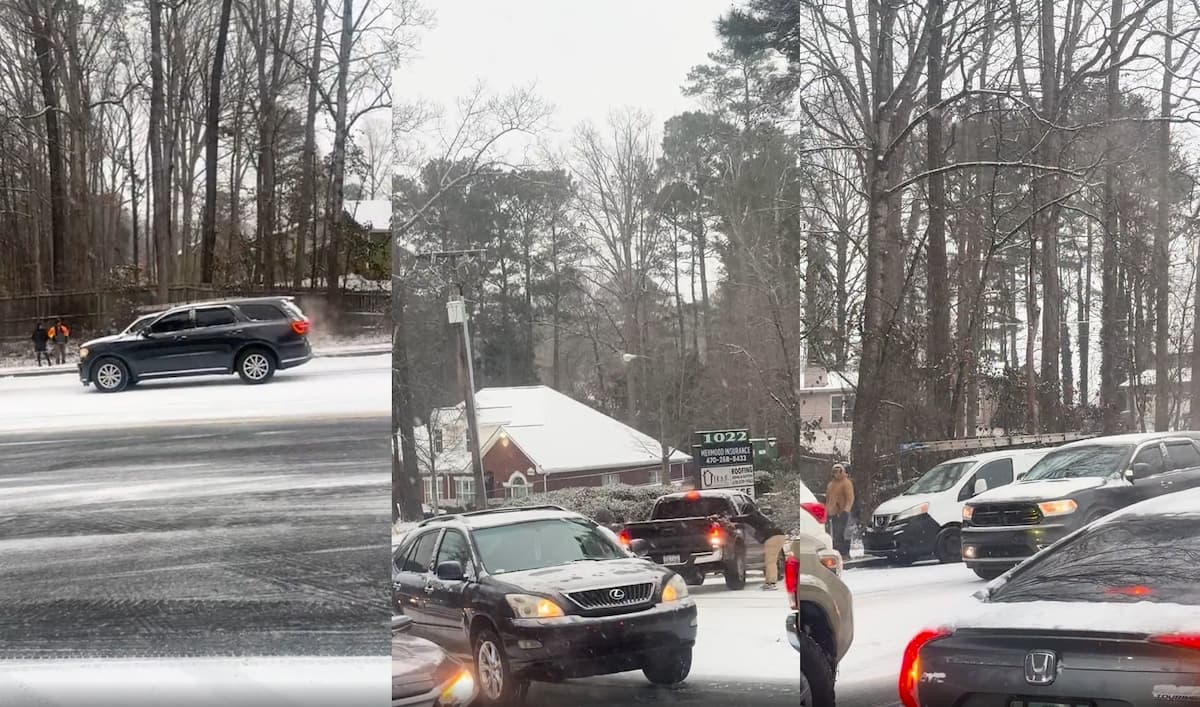 Georgia Policeman’s Sirens Fall on Deaf Ears in Snowy Traffic Chaos: ‘Lil Coppy Can’t Get His Way’