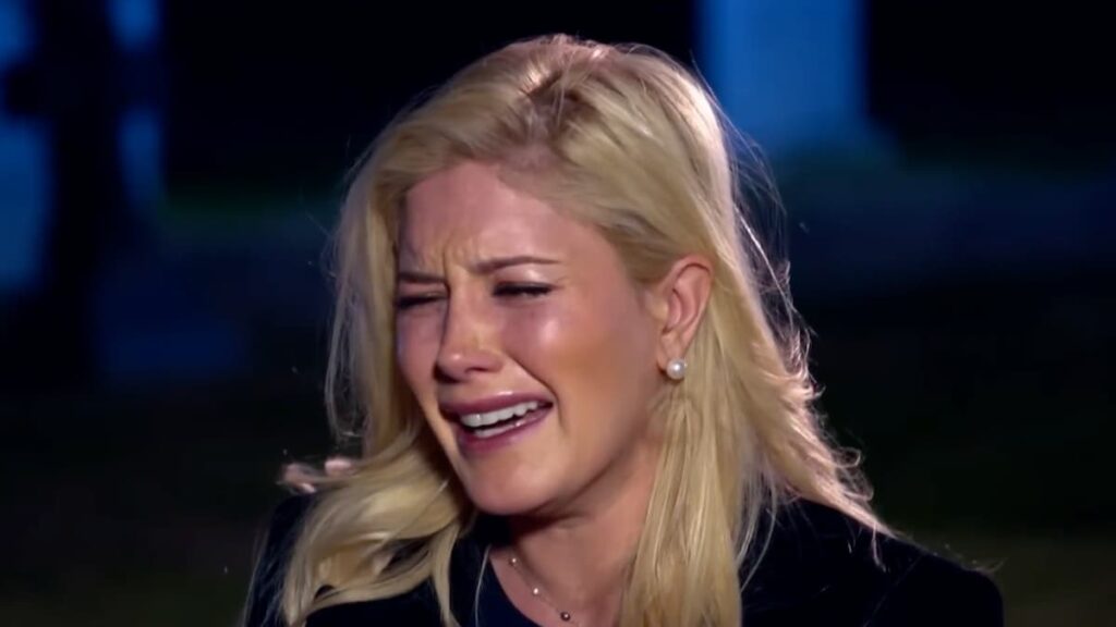 Heidi Montag crying during an episode of a TV show.