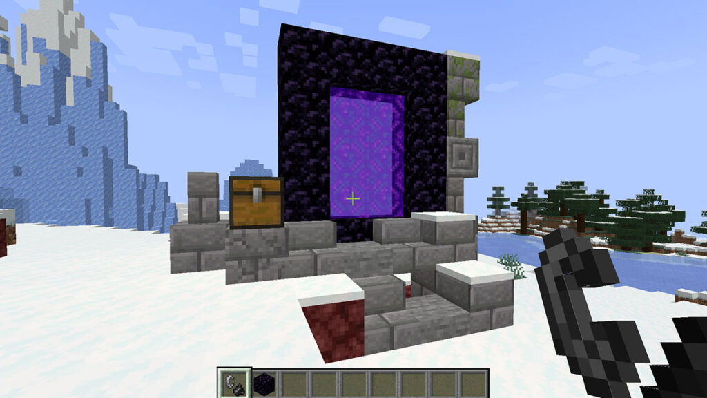 Make a Nether Portal to Start Your Minecraft Subspace Bubble Advancement Journey