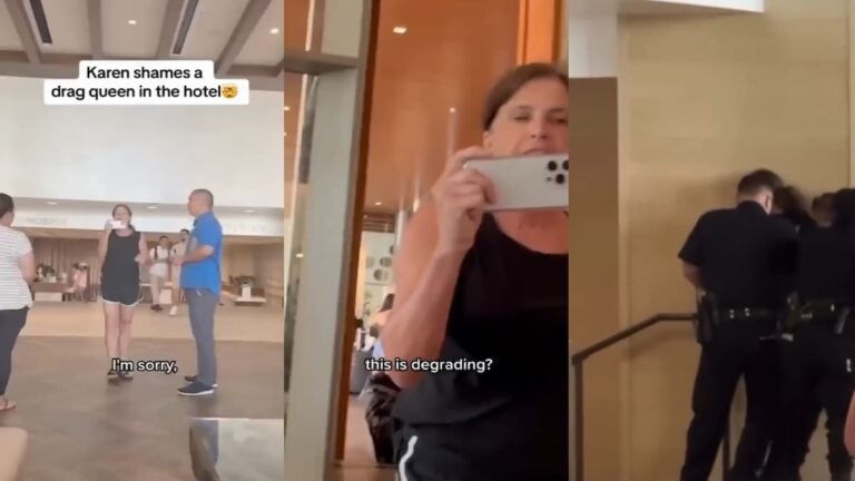 TERF Karen loses her mind in hotel lobby