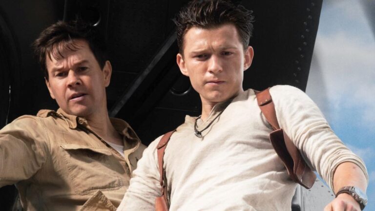 Tom Holland and Mark Wahlberg from the Uncharted movie