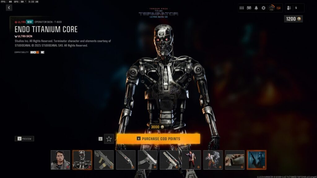 BO6 Warzone Terminator crossover bundle