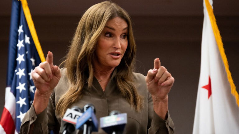 Photo of Caitlyn Jenner during a political address.