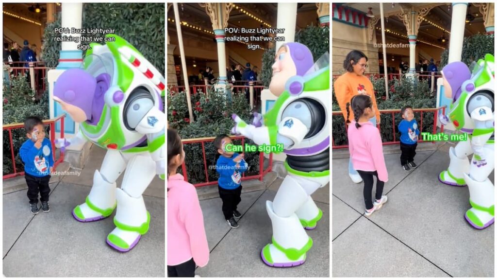 Deaf Californian Youngster Meets Buzz Lightyear for the First Time at Disneyland Park & Realizes He Knows Sign Language