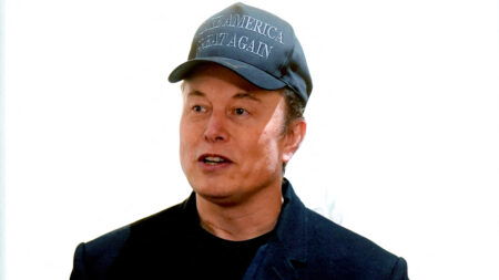 Elon Musk wearing a MAGA hat during a cabinet meeting at the White House in Washington; DC; US; on Wednesday; February 26; 2025.