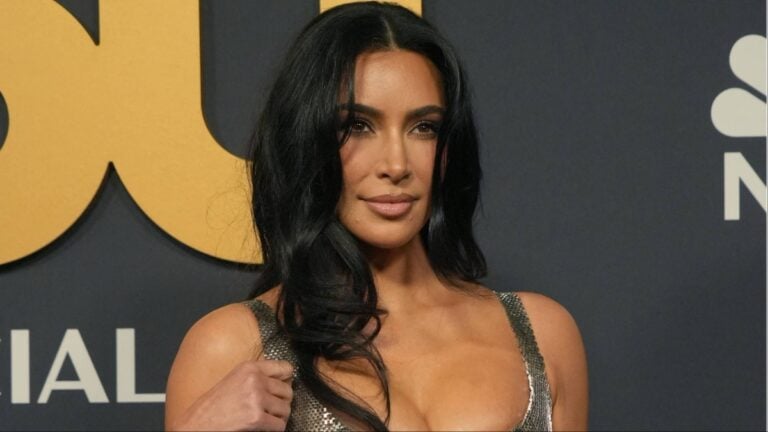 Kim Kardashian at SNL's 50th anniversary red carpet