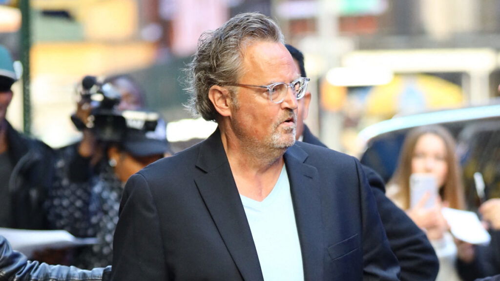 Matthew Perry seen leaving Good Morning America to promote his new book.