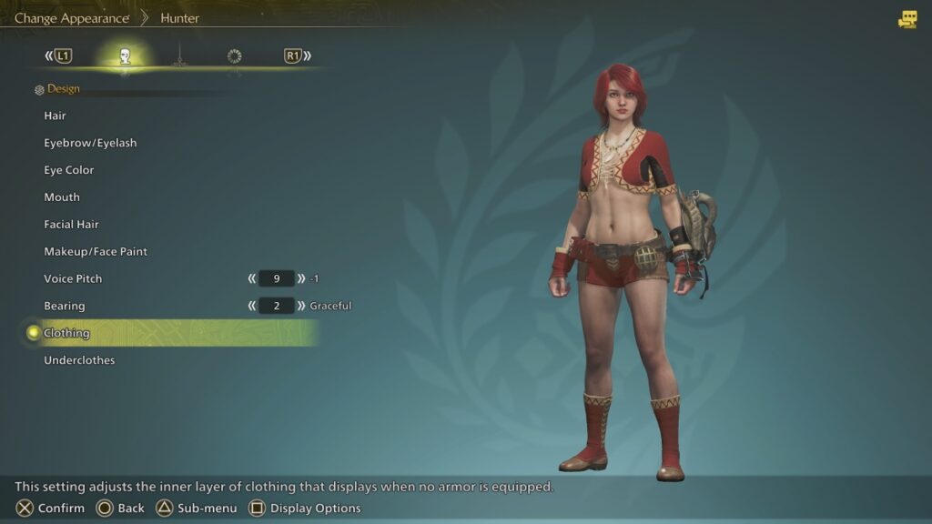 The Change Appearance menu in Monster Hunter Wilds