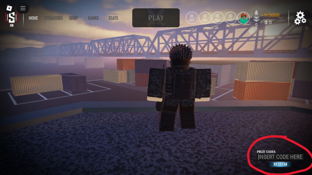 The code redemption screen for Roblox Operation Siege