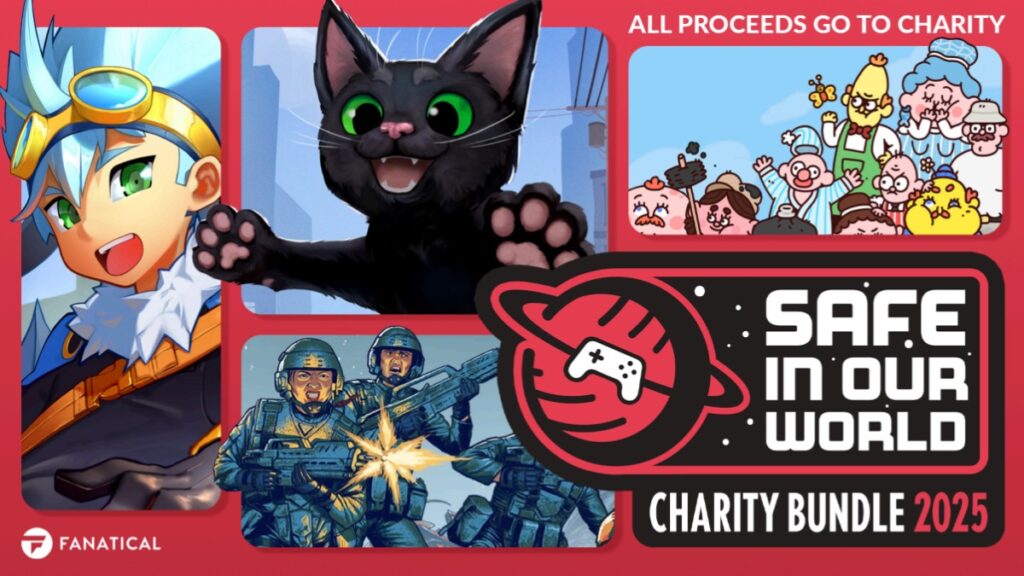 A banner for various games featured in the Safe In Our World 2025 Charity Bundle