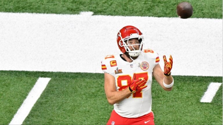 Travis Kelce during Super Bowl 59