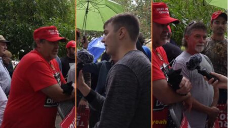 Trump Supporter at Washington DC Rally Questions Why Biden Supporters Went to College 'It's No Mystery'