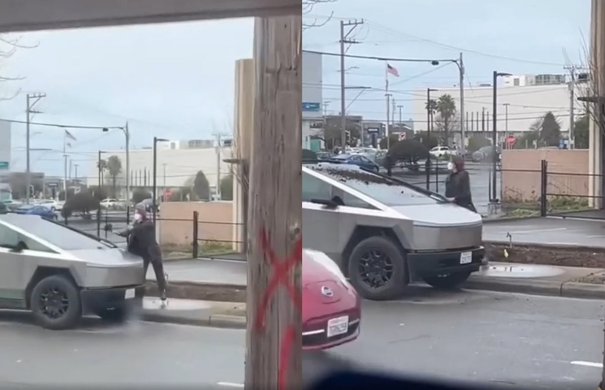 California Woman Caught Dumping Dirt on Cybertruck in Latest Episode of ‘Hate Elon, Attack Tesla’