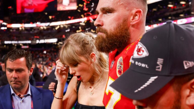 Taylor Swift and Travis Kelce after Chiefs game