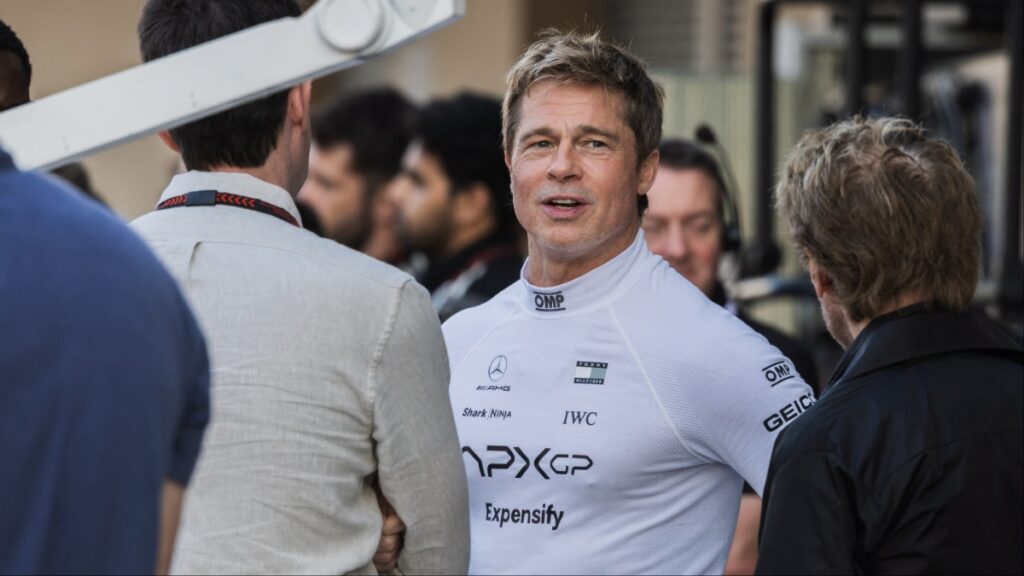 Brad Pitt on the set of his new film F1