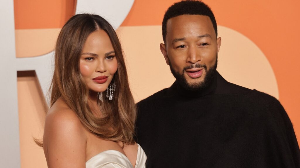 Chrissy Teigen and John Legend at the 2025 Vanity Fair Oscar Party