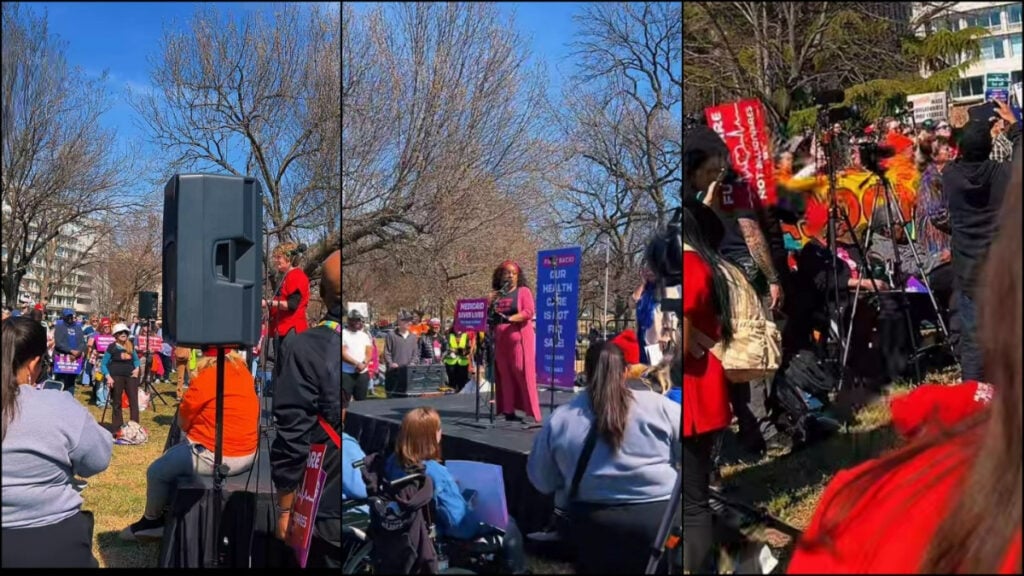 Shots from a TikTok live showing the D.C. rally for health