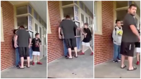 Father confronts bully in school