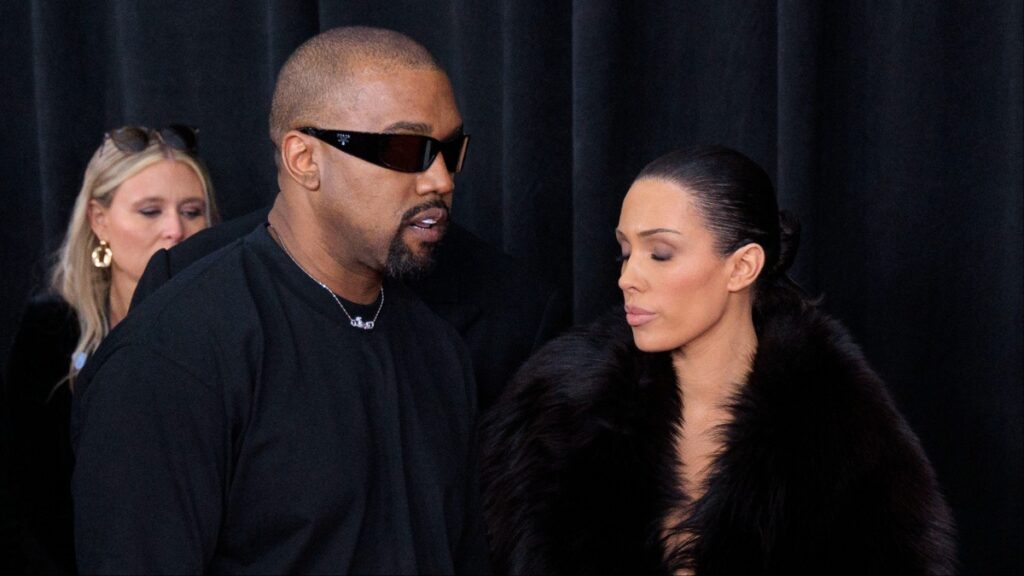 Kanye West and his wife Bianca Censori on the red carpet