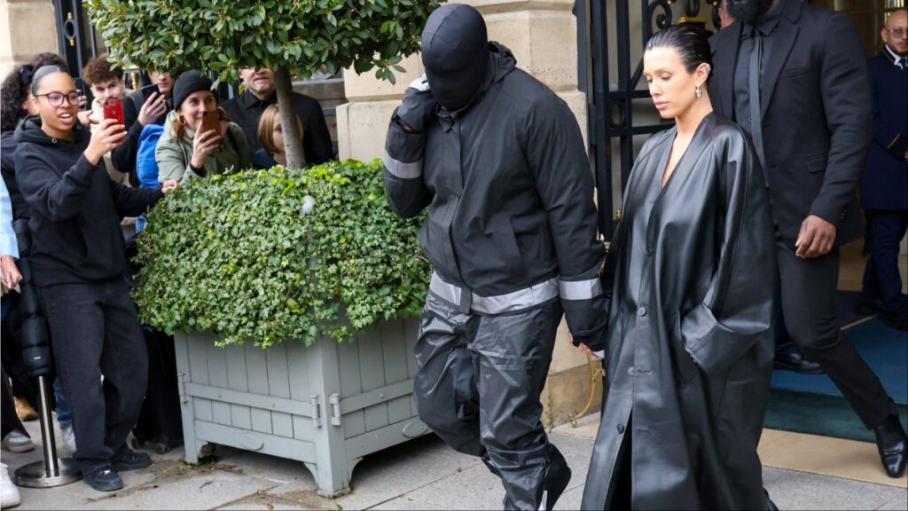 Kanye West and Bianca Censori at Paris Fashion Week