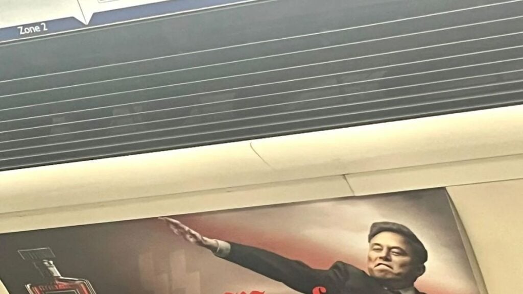 Elon Musk poster spotted on the London Underground