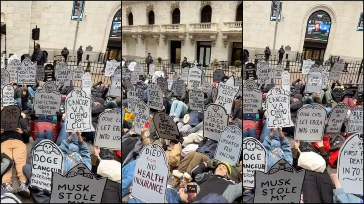 Activists Conduct Die-In Protest Against Trump At New York Stock ...