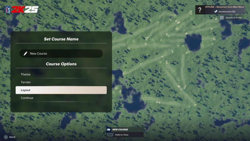 PGA Tour 2K25 create a course mode