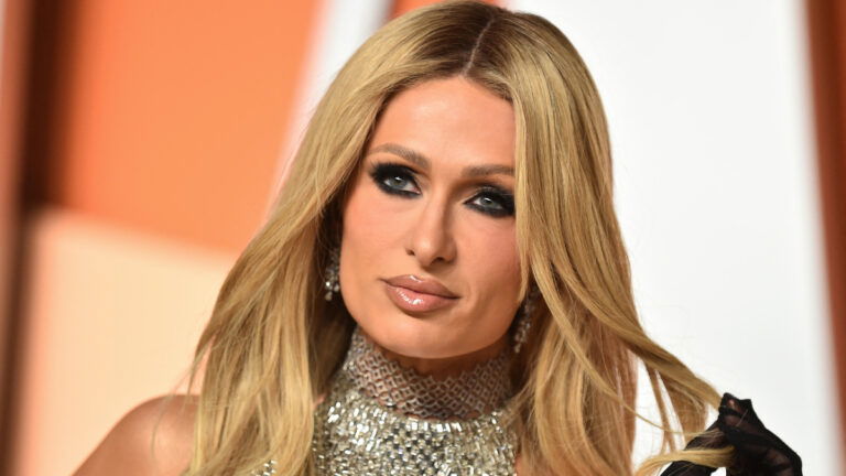 Paris Hilton at the Vanity Fair Oscars party.