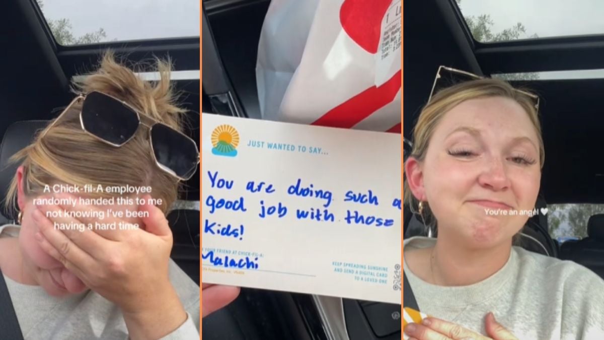 Phoenix Woman Breaks Down in Tears After Receiving Kind Note From Chik-fil-A Employee: ‘So Glad You Got to Experience His Beautiful Words!’