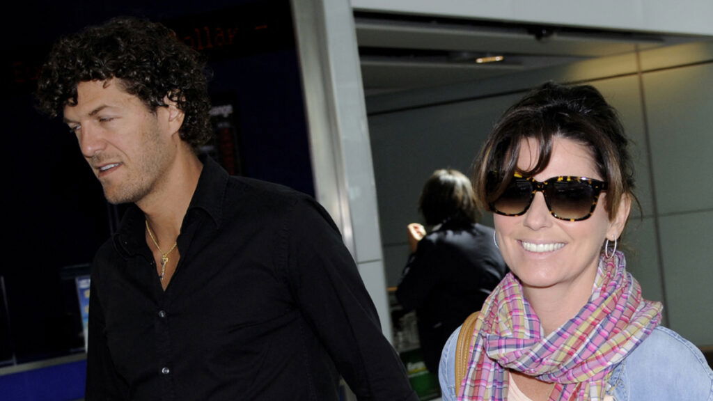 Shania Twain and her husband Frederic Thiebaud depart Heathrow for the US