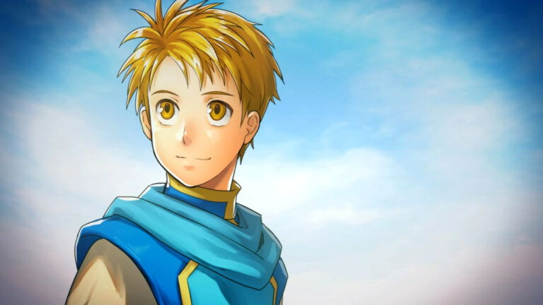 A portrait of a blond hero from Suikoden 1 and 2 HD