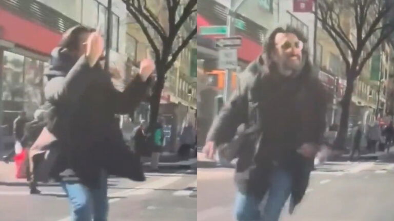 NYC Chaos: Man Chases Tesla, Flashes Middle Fingers: 'A Redditor Caught in the Wild'