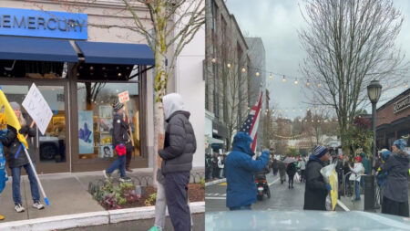 Demonstrators Storm Tesla Dealership in Seattle’s University Village: ‘Keep It Up'